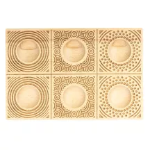 Ravioli wooden mold circles, 6 ravioli, beech wood