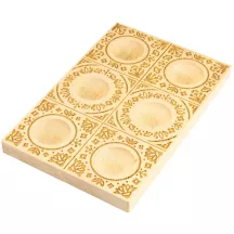 Wooden ravioli mold, flower embossing, 6 ravioli, beech wood