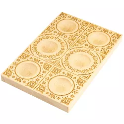 Wooden ravioli mold, flower embossing, 6 ravioli, beech wood