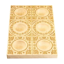 Stampo in legno per ravioli Goffratura floreale, 6 ravioli, legno di faggio