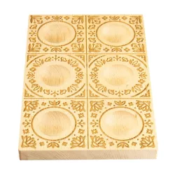 Stampo in legno per ravioli Goffratura floreale, 6 ravioli, legno di faggio