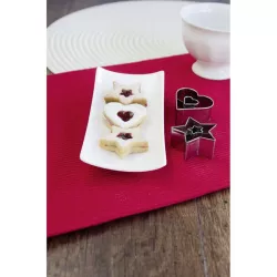 Heart-in-heart cookie cutter, stainless steel, 4 cm