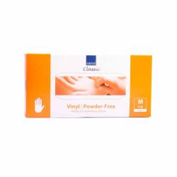 Vinyl gloves, powder-free and food-safe, size M (100 pieces)