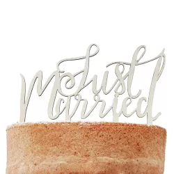 Just Married wooden cake topper