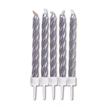 Silver candles, 10 pieces