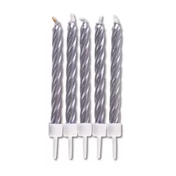 Silver candles, 10 pieces