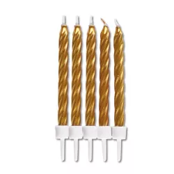 Candele dorate, 10 pezzi