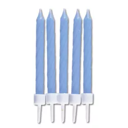 Candele di compleanno blu chiaro, 10 pezzi
