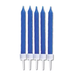 Candele di compleanno blu scuro, 10 pezzi