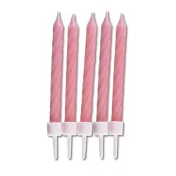 Birthday candles pink, 10 pieces
