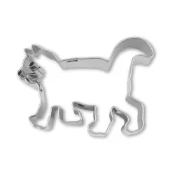 Stainless steel cat cookie cutter with embossing