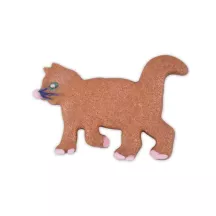 Stainless steel cat cookie cutter with embossing