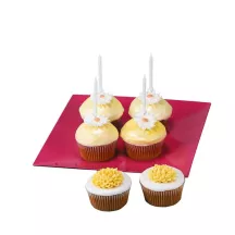 Candele Glitter bianche, set da 10 con supporti (7,5 cm)