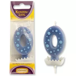 Candela numerata 0 Blu a pois