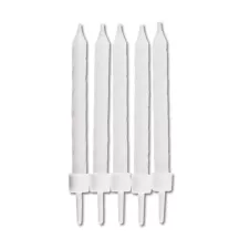 Birthday candles white, 10 pieces