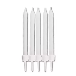 Birthday candles white, 10 pieces