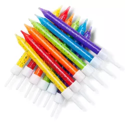 Candele colorate con glitter