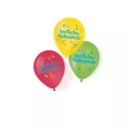 Luftballons «Herzlichen Glückwunsch», 6er-Set (Ø 27.5 cm)