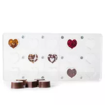 Stampo per praline a cuore con fondo magnetico, 15 pezzi