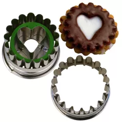 Linzer cookie cutter heart with ejector 4.8 cm