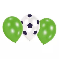 Fussball-Luftballons grün, 6er Pack