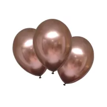 Ballons en latex Metallic Rose Copper, set de 6 (Ø 27.5 cm)