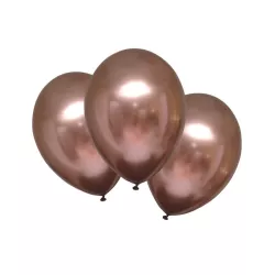Ballons en latex Metallic Rose Copper, set de 6 (Ø 27.5 cm)