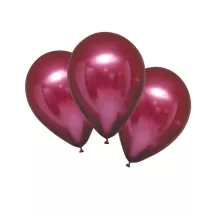 Metallic Ruby balloons, set of 6 (Ø 27.5 cm)