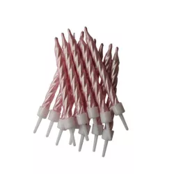Candele Metallic Rosa, 12 pezzi