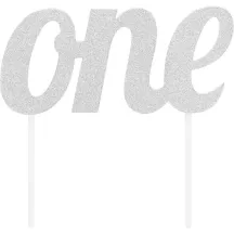 One Cake Topper argento