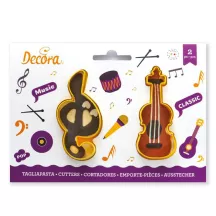 Clef and violin cookie cutter, 2 parts