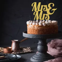 Mrs & Mrs Cake Topper Or scintillant