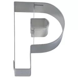 Emporte-pièce pour biscuits lettre P, acier inoxydable, 6.5 cm