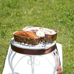 Stampo da forno monouso in carta marrone 17,5 x 7 cm (set da 6)
