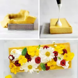 Perforated tart and quiche rectangle 29 x 10 x 2 cm