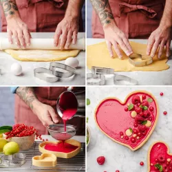 Perforated tart and quichering heart 24 x 22 x 3.5 cm