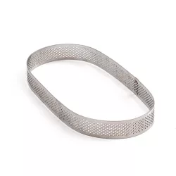 Perforated tart and quiche ring oval 20 x 9 x 3.5 cm