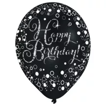 Happy Birthday balloon set, 6 latex balloons