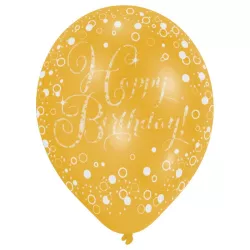 Happy Birthday balloon set, 6 latex balloons