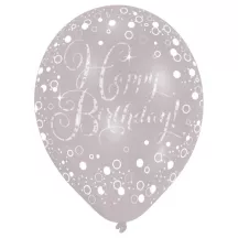Set di Palloncini Happy Birthday, 6 palloncini in lattice