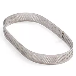 Perforierter Tarte- und Quichering Oval 29 x 12 x 3.5 cm