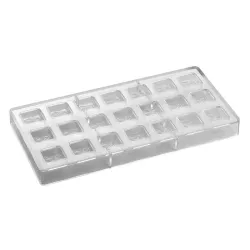 Stampo per praline Quadrato con Foglia, 18 Praline