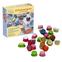 Capsule per praline in alluminio colorate, 50 pezzi