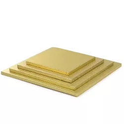 Piatto per torta quadrato extra resistente Oro 40 x 40 cm