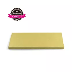 Piatto per torta rettangolare extra resistente oro 30 x 40 cm