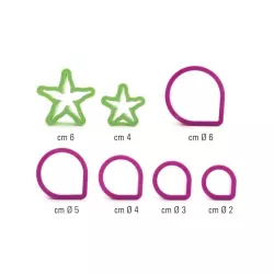 Cookie cutter set for roses with sepals