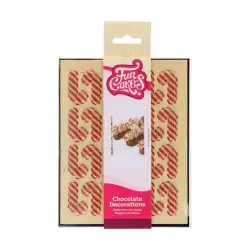 Schokoladendekoration Zuckerstangen, 24 Stück