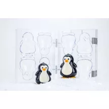 Moule à chocolat 3D Piguin, 4 pièces