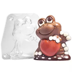 Chocolate mold frog with heart