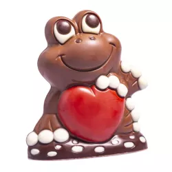Chocolate mold frog with heart